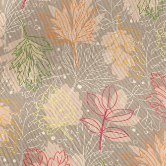 Silhouette Line Leaves Standard Corduroy