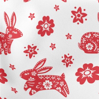 Traditional Paper-cut Rabbit Stretch Ponte