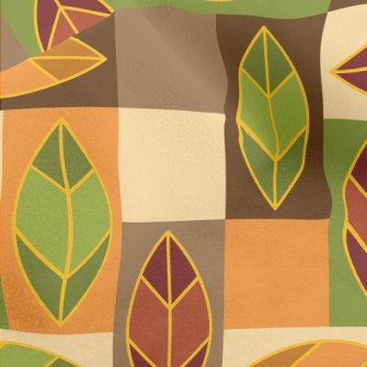 Rectangular Leaf Color Block Micro Fleece