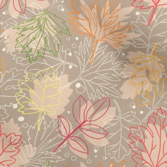 Silhouette Line Leaves Micro Fleece