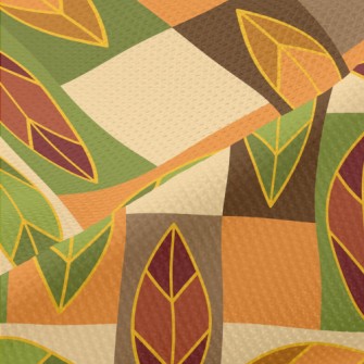 Rectangular Leaf Color Block Piqué