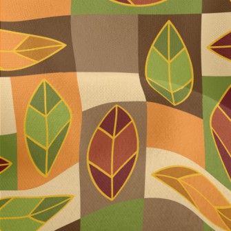 Rectangular Leaf Color Block Lightweight Performance Linen