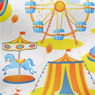 Ferris Wheel Carousel Jersey Backed Fleece