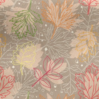 Silhouette Line Leaves Jersey Backed Fleece