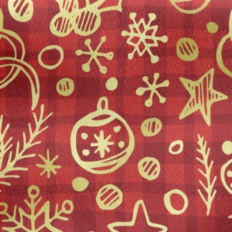 Christmas Decorations Jersey Backed Fleece
