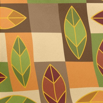 Rectangular Leaf Color Block Pongee