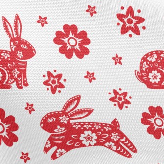 Traditional Paper-cut Rabbit Pongee