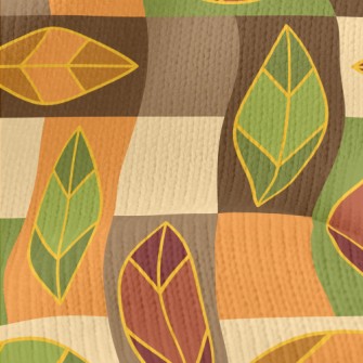 Rectangular Leaf Color Block Stretch Jersey