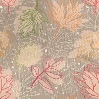 Silhouette Line Leaves Stretch Jersey