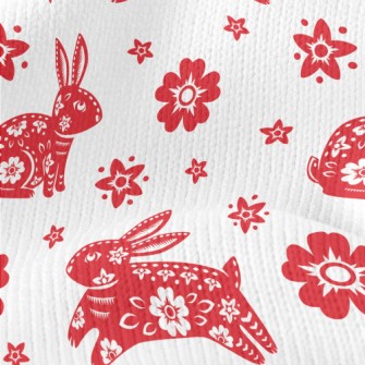 Traditional Paper-cut Rabbit Stretch Jersey