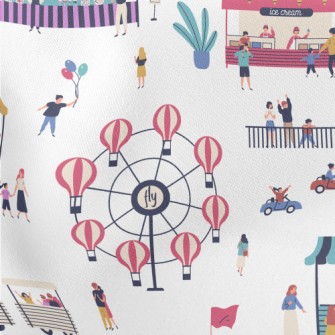 Carnival Amusement Park Lightweight Cotton Poplin
