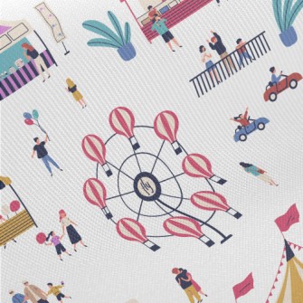 Carnival Amusement Park Midweight Cotton Poplin