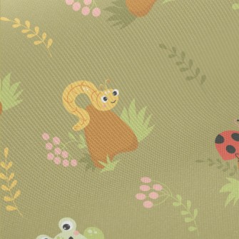 Ladybug Snail Snake Frog Midweight Cotton Poplin