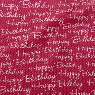 Handwritten Happy Birthday In  Birdseye Piqué