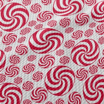 Christmas Red And White Candy Birdseye Piqué