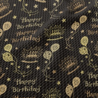 Happy Birthday Text Cake Ballo Birdseye Piqué