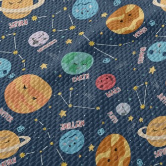 Various Planets And Constellat Birdseye Piqué