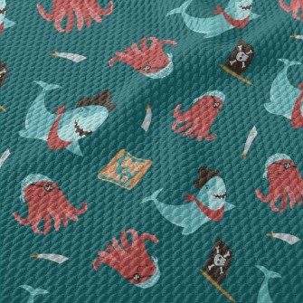Shark And Octopus Dressed As P Birdseye Piqué