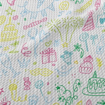 Colorful Line Birthday Party P Birdseye Piqué