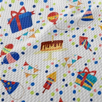 Cartoon Birthday Gift Balloon  Birdseye Piqué