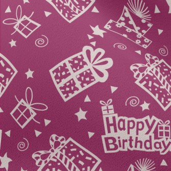 Happy Birthday Text And Gift Chiffon