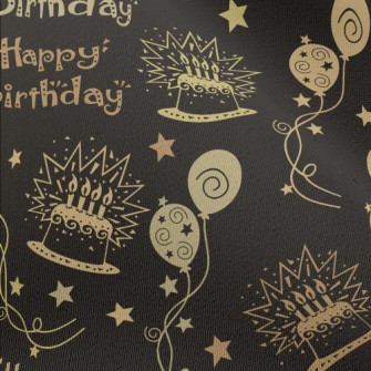 Happy Birthday Text Cake Ballo Chiffon