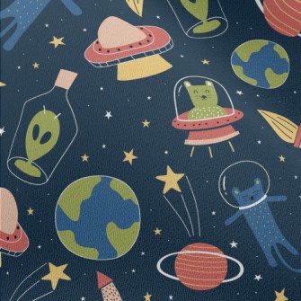Space Cats And Aliens Chiffon
