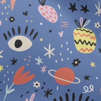 Graffiti Flowers Planet Fruit  Chiffon