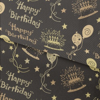 Happy Birthday Text Cake Ballo Waterproof Oxford