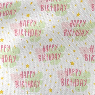 Birthday Text And Stars And Fl Waterproof Canvas