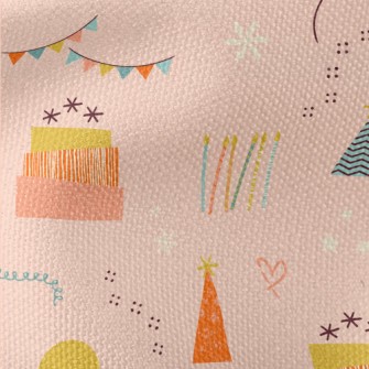 Doodle Birthday Balloons Cake  Waterproof Canvas