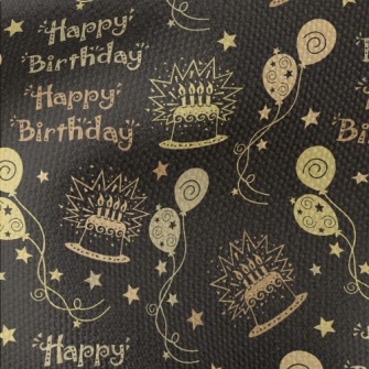 Happy Birthday Text Cake Ballo Waterproof Canvas