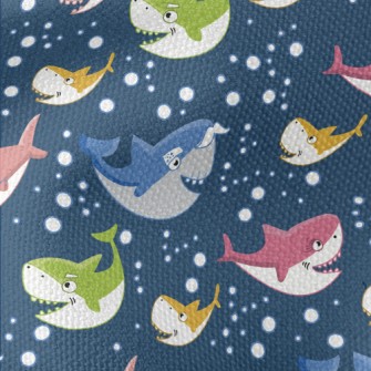 Colorful Shark Family Waterproof Canvas