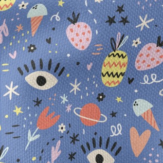 Graffiti Flowers Planet Fruit  Waterproof Canvas