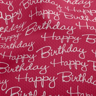 Handwritten Happy Birthday In  Athletic Mesh Flat Back