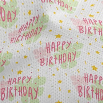 Birthday Text And Stars And Fl Athletic Mesh Flat Back