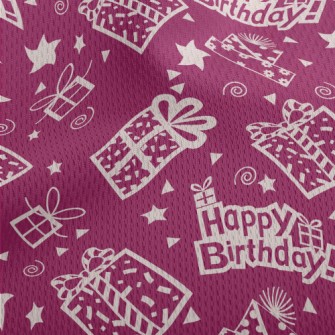 Happy Birthday Text And Gift Athletic Mesh Flat Back