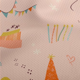 Doodle Birthday Balloons Cake  Athletic Mesh Flat Back
