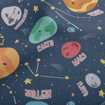 Various Planets And Constellat Athletic Mesh Flat Back
