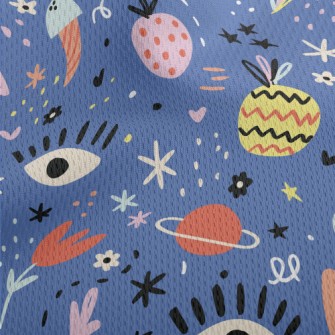 Graffiti Flowers Planet Fruit  Athletic Mesh Flat Back