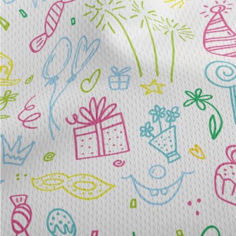 Colorful Line Birthday Party P Athletic Mesh Flat Back