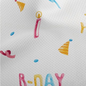 Happy Birthday English Balloon Athletic Mesh Flat Back