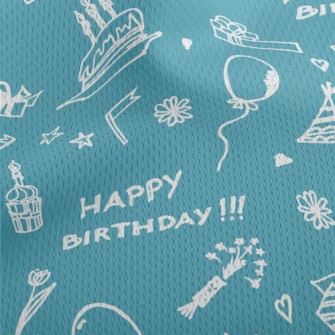 Graffiti Birthday Cake Balloon Athletic Mesh Flat Back