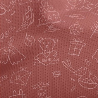 Hand Drawn Cute Valentine&#39; Athletic Mesh Flat Back