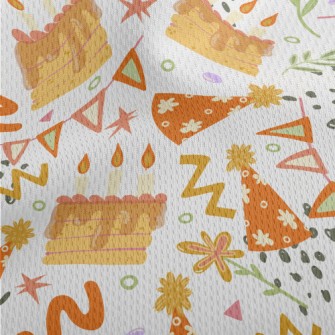 Happy Birthday Cake With Candl Athletic Mesh Flat Back