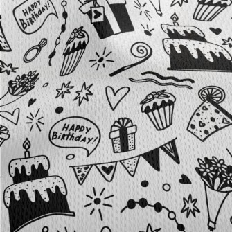 Black And White Birthday Party Athletic Mesh Flat Back