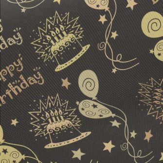 Happy Birthday Text Cake Ballo Twill