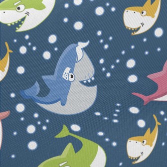 Colorful Shark Family Twill