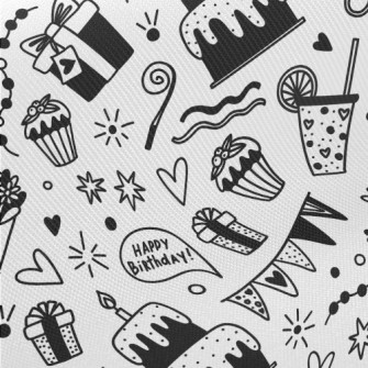 Black And White Birthday Party Twill