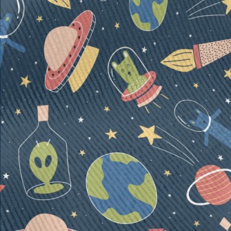 Space Cats And Aliens Standard Corduroy